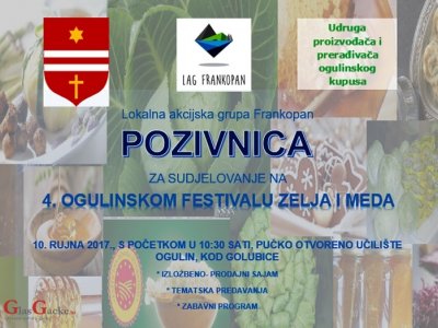 4. Ogulinski festival zelja i meda - 10. rujna