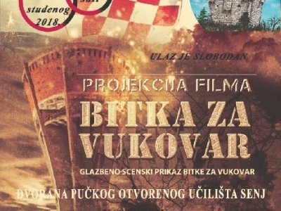 Glazbeno-scenska predstava "Bitka za Vukovar - kako smo branili Grad i Hrvatsku" 6. studenoga 2018. u 19 sati u Senju