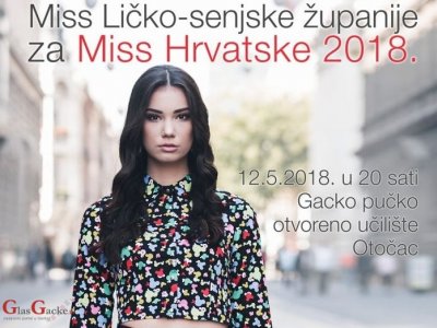 Izbor za Miss Ličko-senjske županije u Otočcu 12.svibnja