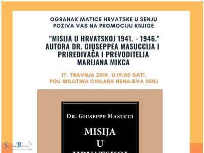 Promocija knjige Misija u Hrvatskoj 1941. – 1946. priređivača Marijana Mikca